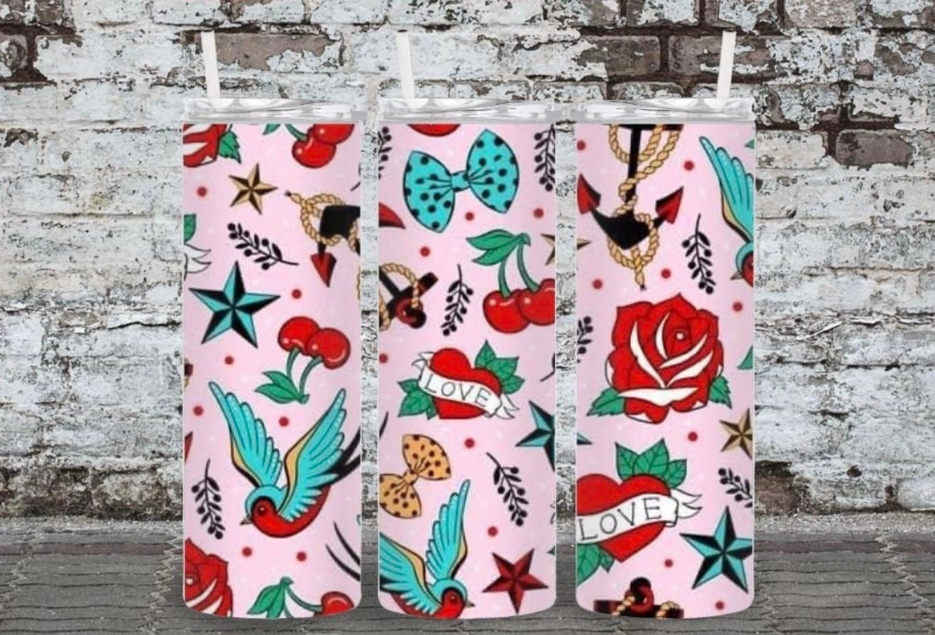 Vintage Tattoo tumbler