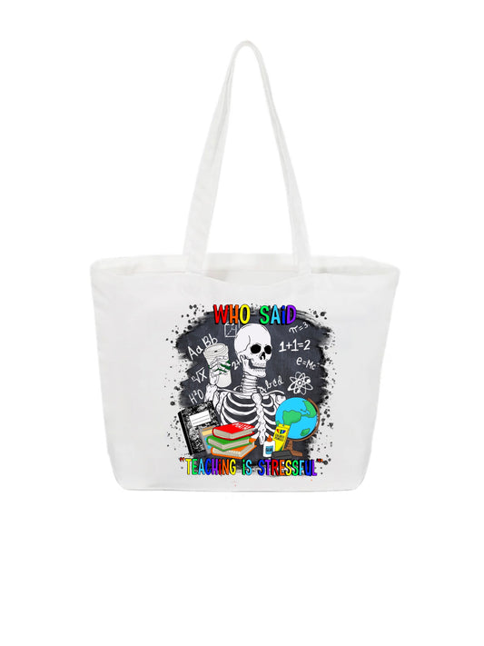 Teacher skellie tote bag